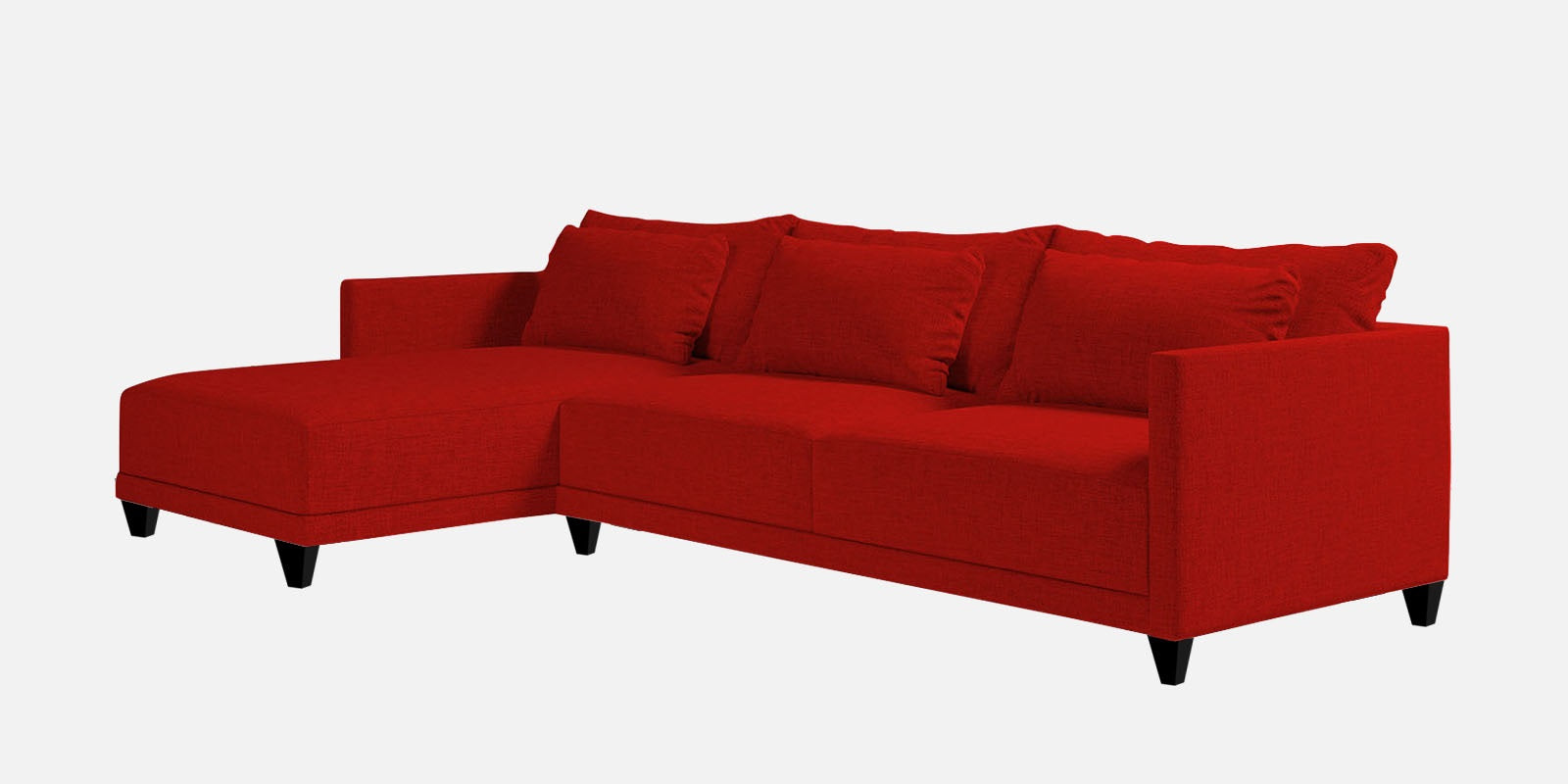 Kera Fabric RHS Sectional Sofa (3+Lounger) In Ruby Red Colour