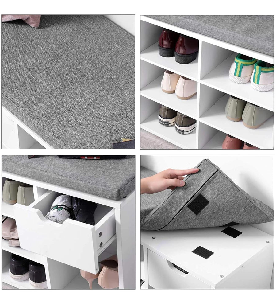 Renya Shoe Rack In Frosty White Finish - Febonic Living