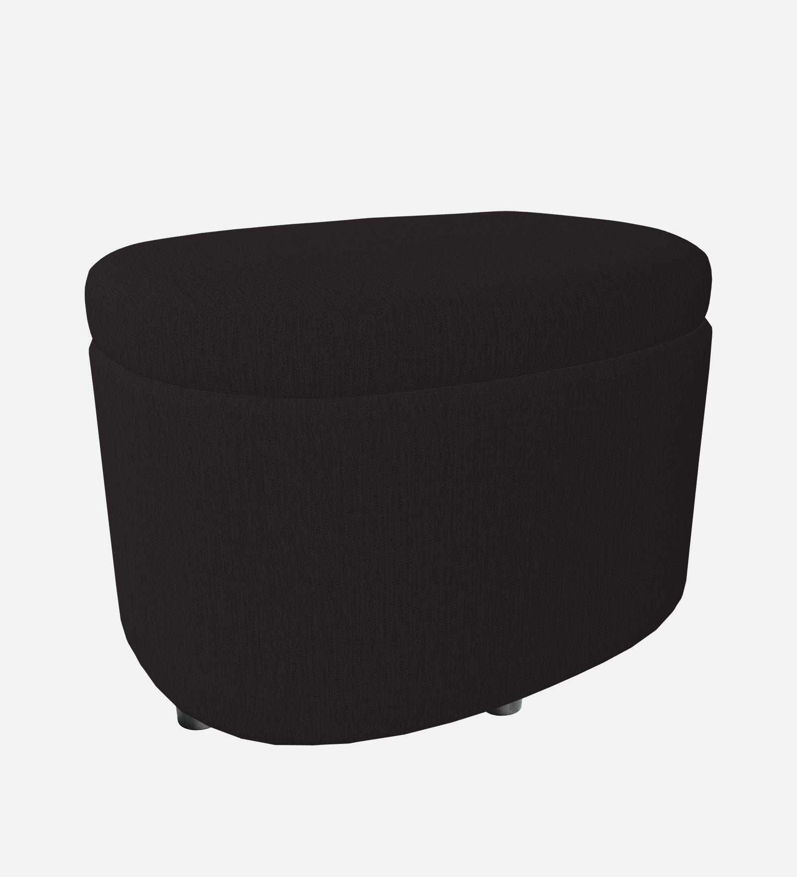 Ruggy Fabric Storage Ottoman in Zed Black Colour