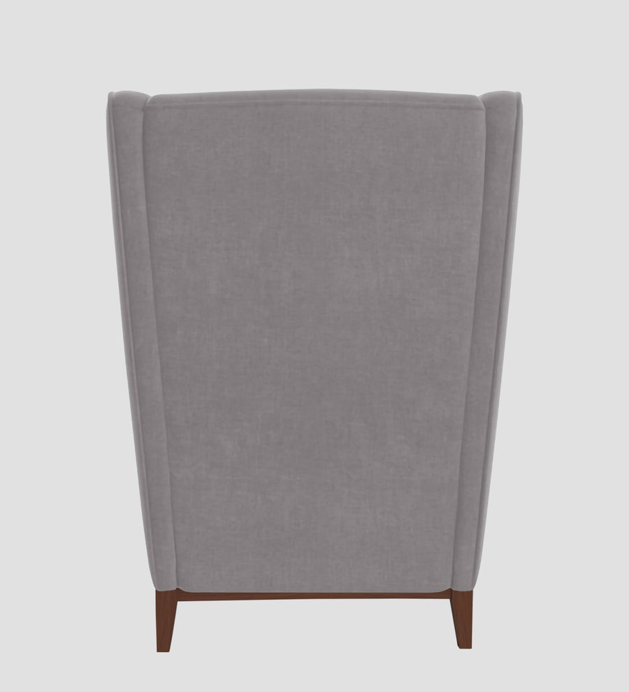 Suri Velvet Wing Chair In Concrete Grey Colour - Febonic Living