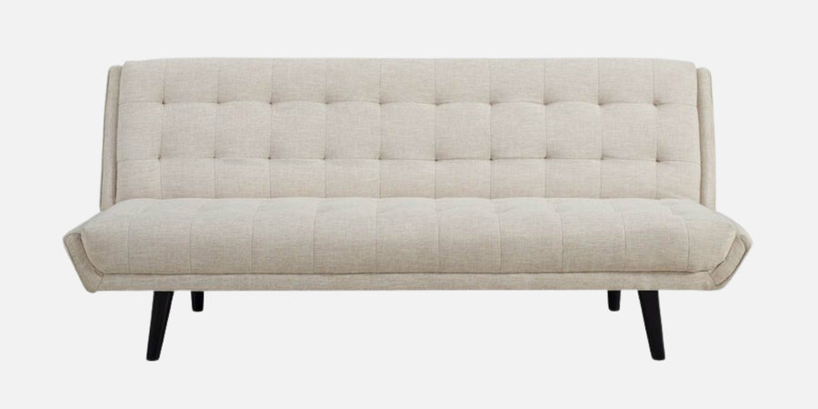 Saso Fabric 3 Seater Convertible Sofa Cum Bed In Ivory Cream Colour - Febonic Living