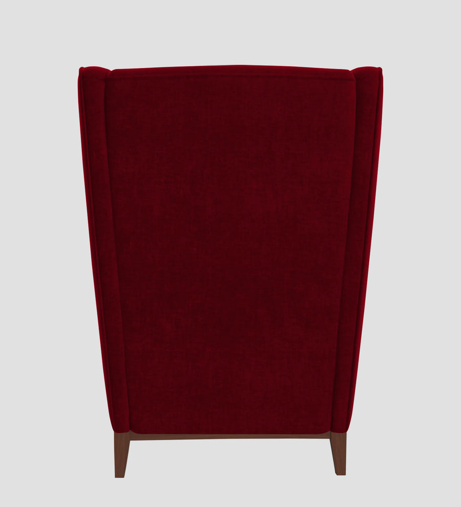 Suri Velvet Wing Chair In Cherry Red Colour - Febonic Living