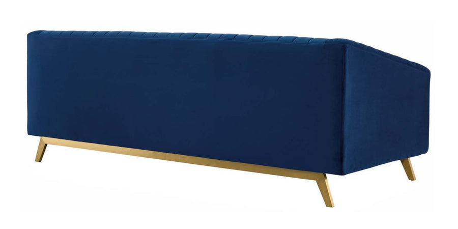 Grammy Velvet 3 Seater Sofa In Imperial Blue Colour - Febonic Living