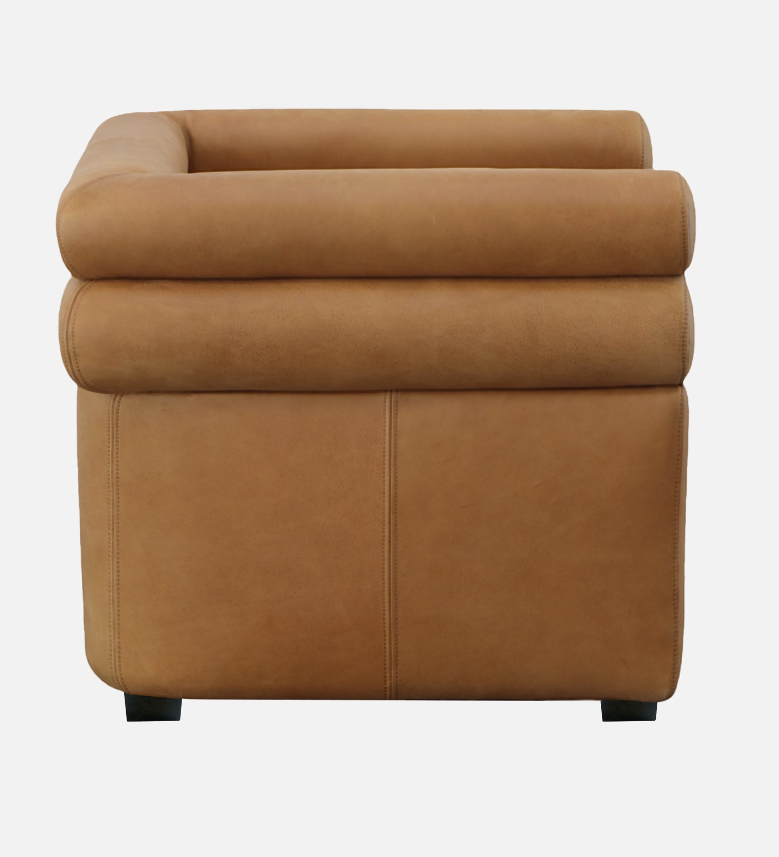 Arve Leather Arm Chair in Matte Brown Colour