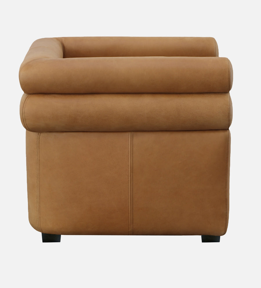 Arve Leatherette Arm Chair In Matte Brown Colour - Febonic Living