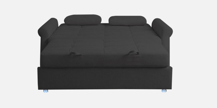 Fornia Fabric 3 Seater Pull Out Sofa Cum Bed In Charcoal Grey Colour - Febonic Living