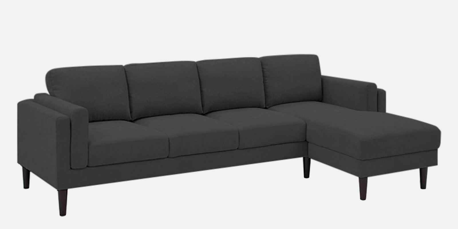 Creata Fabric LHS Sectional Sofa (3+Lounger) Charcoal Grey Colour by Febonic