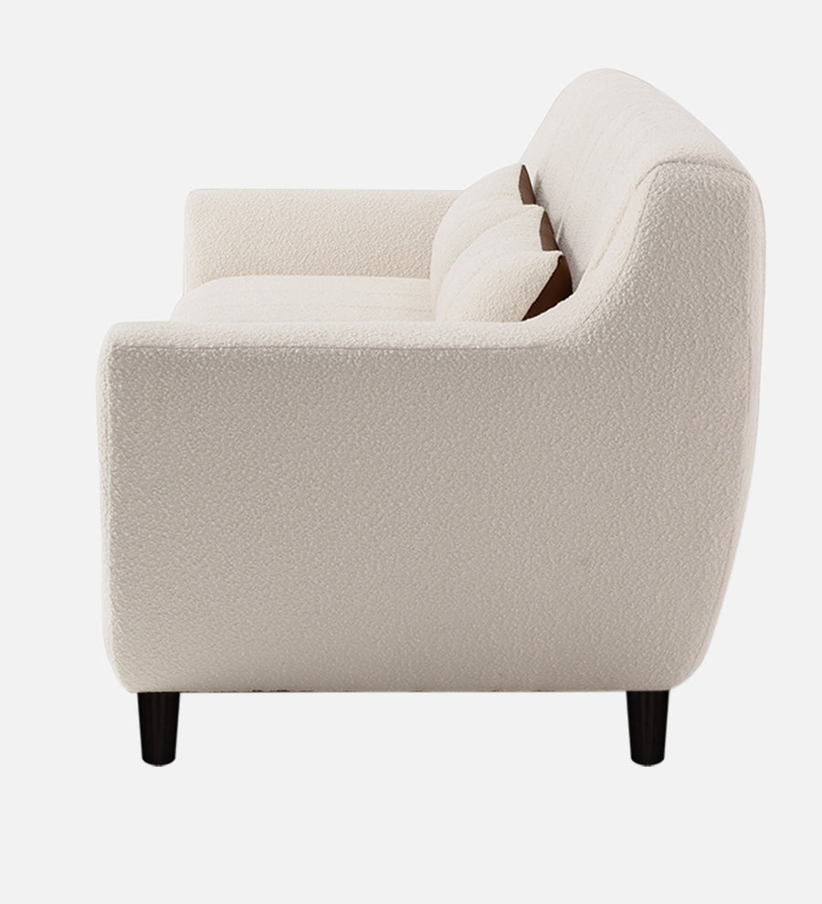 Nesco Boucle Fabric 1 Seater Sofa In Bright White Colour - Febonic Living