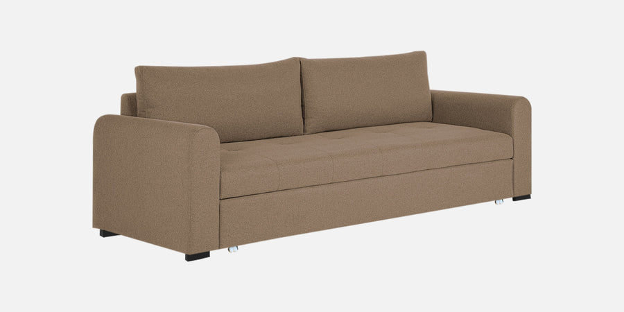 Sigma Fabric 3 Seater Pull Out Sofa Cum Bed In Cookie Beige Colour - Febonic Living