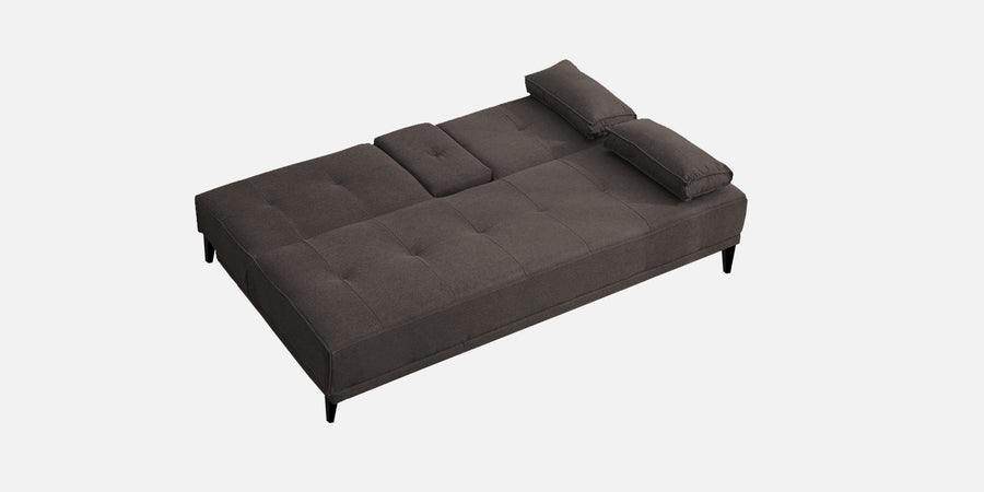 Jerry Fabric 3 Seater Convertible Sofa Cum Bed In Caspa Brown Colour - Febonic Living