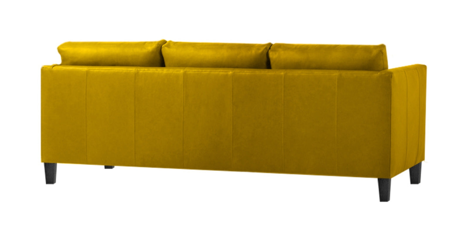 Livi Leatherette 3 Seater Sofa in Lama Yellow Colour