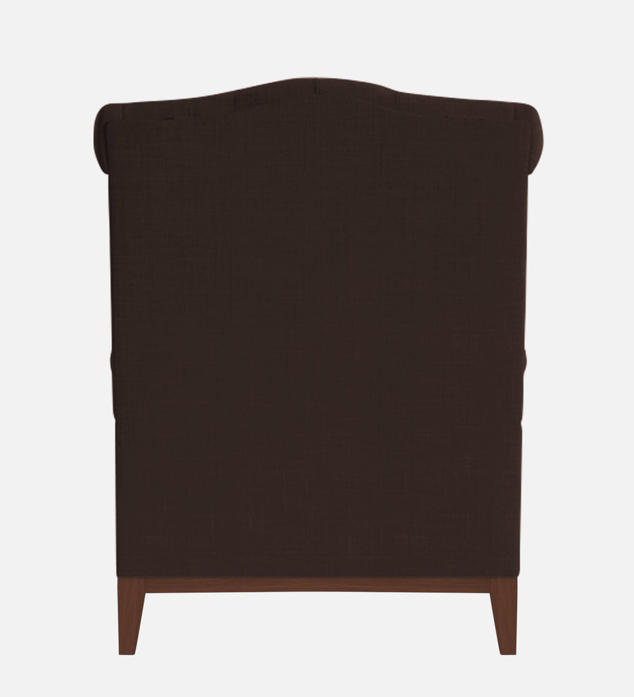 Nory Fabric Wing Chair In Coffee Brown Colour - Febonic Living