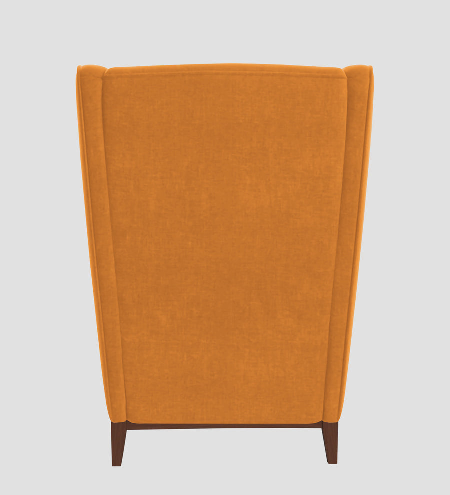 Suri Velvet Wing Chair In Tangerine Orange Colour - Febonic Living