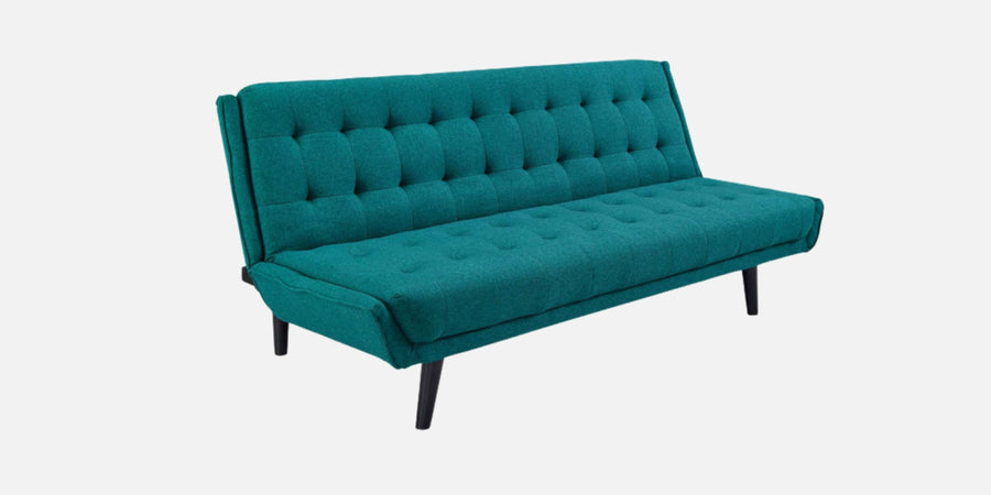 Saso Fabric 3 Seater Convertible Sofa Cum Bed In Sea Green Colour - Febonic Living