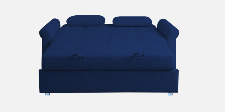 Fornia Fabric 3 Seater Pull Out Sofa Cum Bed In Royal Blue Colour - Febonic Living