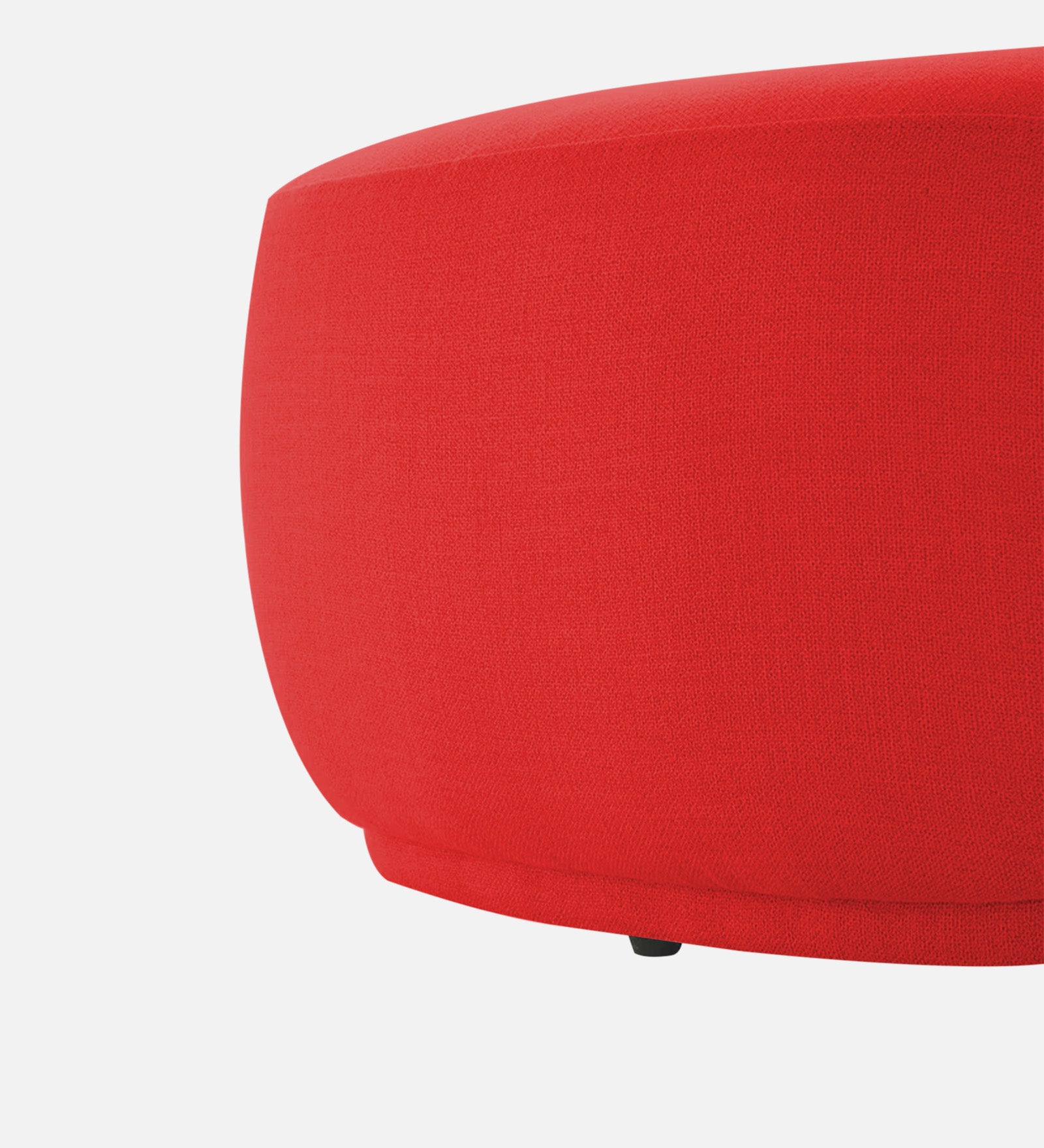 Nona Fabric Pouffe In Ruby Red Colour