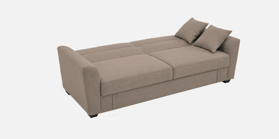 Bony Fabric 3 Seater Convertible Sofa Cum Bed In Natural Beige Colour - Febonic Living