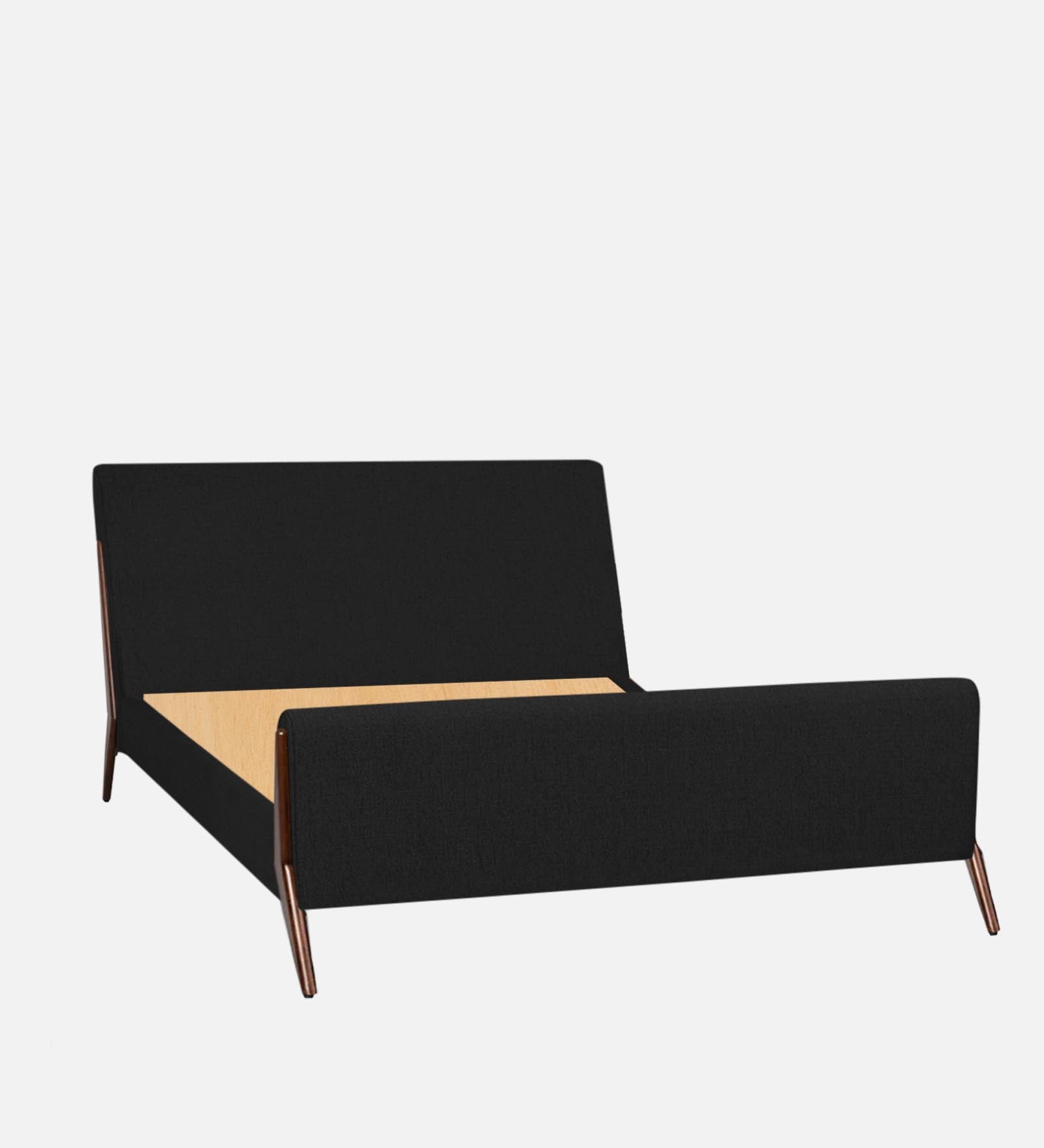 Catla Fabric King Size Bed In Zed Black Colour