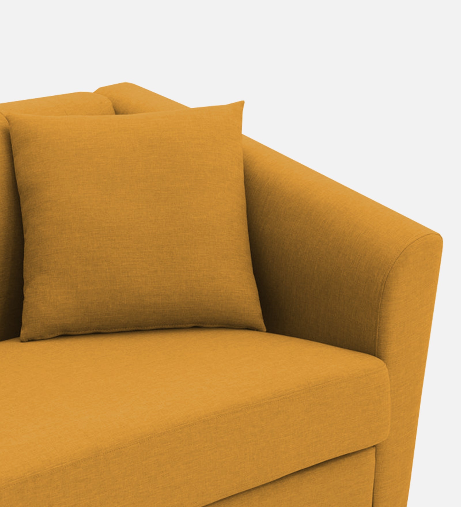 Polon Fabric 1 Seater Sofa In Corn Yellow Colour