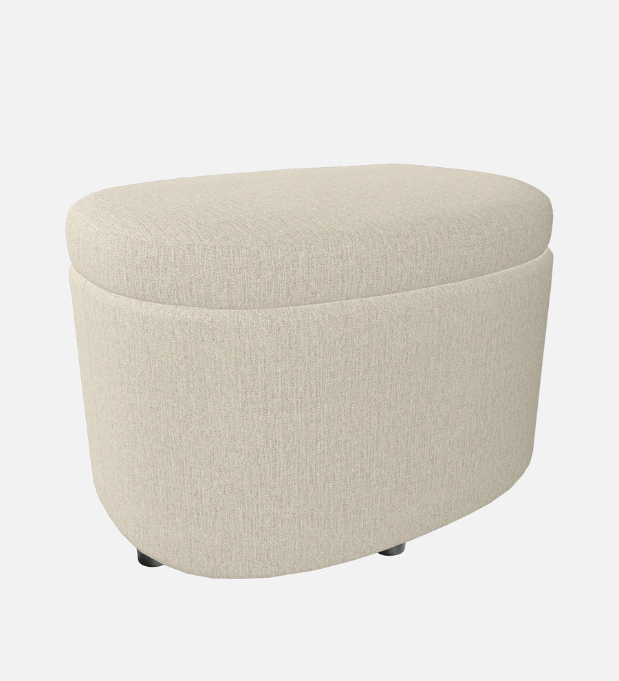 Ruggy Fabric Ottoman In Ivory Cream Colour With Storage - Febonic Living