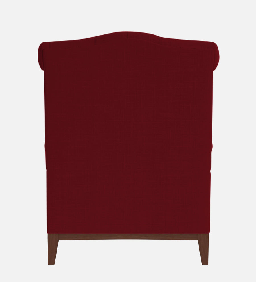 Nory Fabric Wing Chair In Ruby Red Colour - Febonic Living