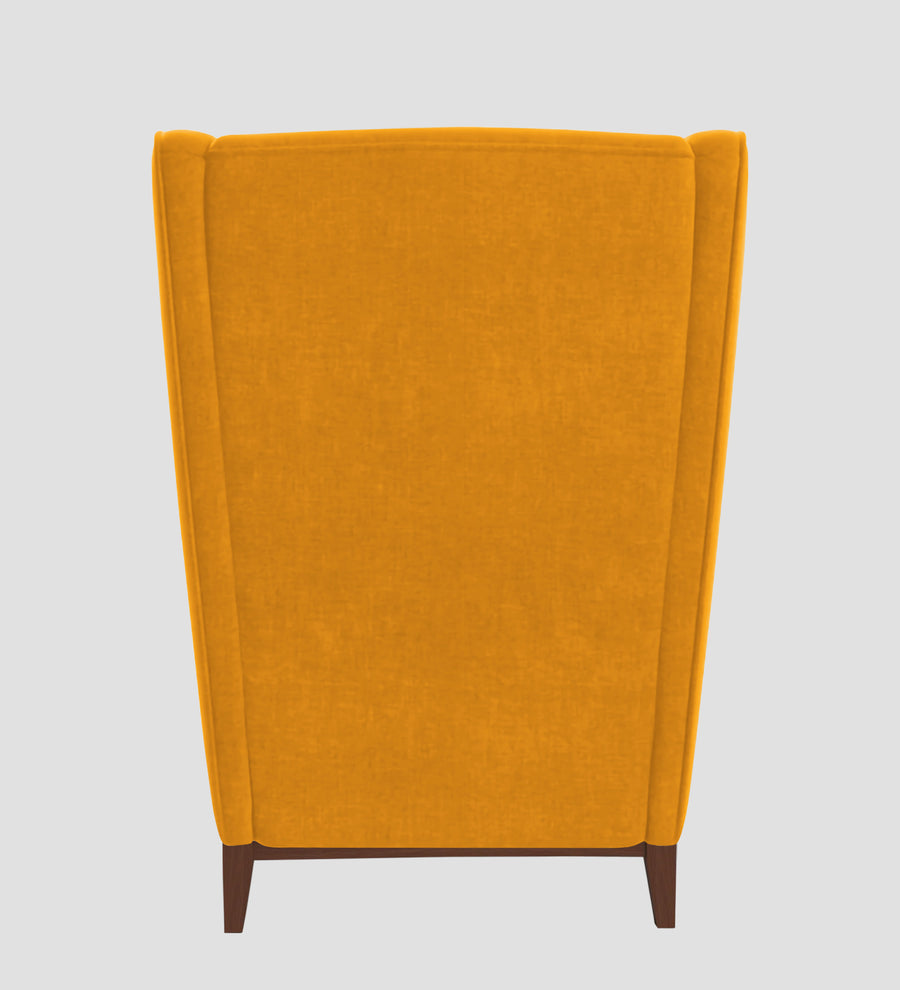 Suri Velvet Wing Chair In Safforn Yellow Colour - Febonic Living