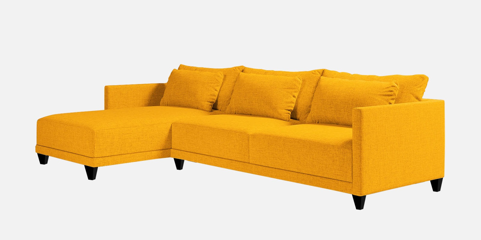 Kera Fabric RHS Sectional Sofa (3+Lounger) In Bold Yellow Colour