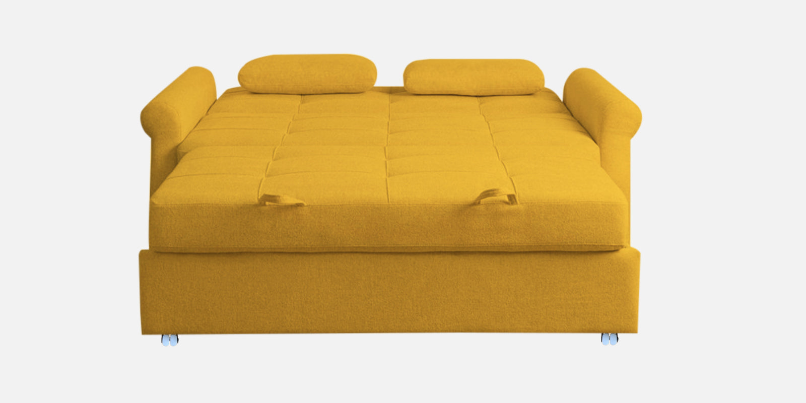 Fornia Fabric 2 Seater Pull Out Sofa Cum Bed In Bold Yellow Colour