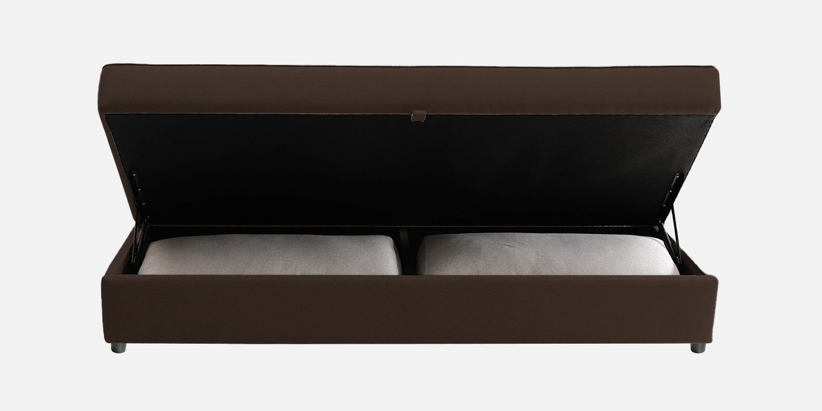 Vito Fabric Day Bed In Cidar Brown Colour With Storage