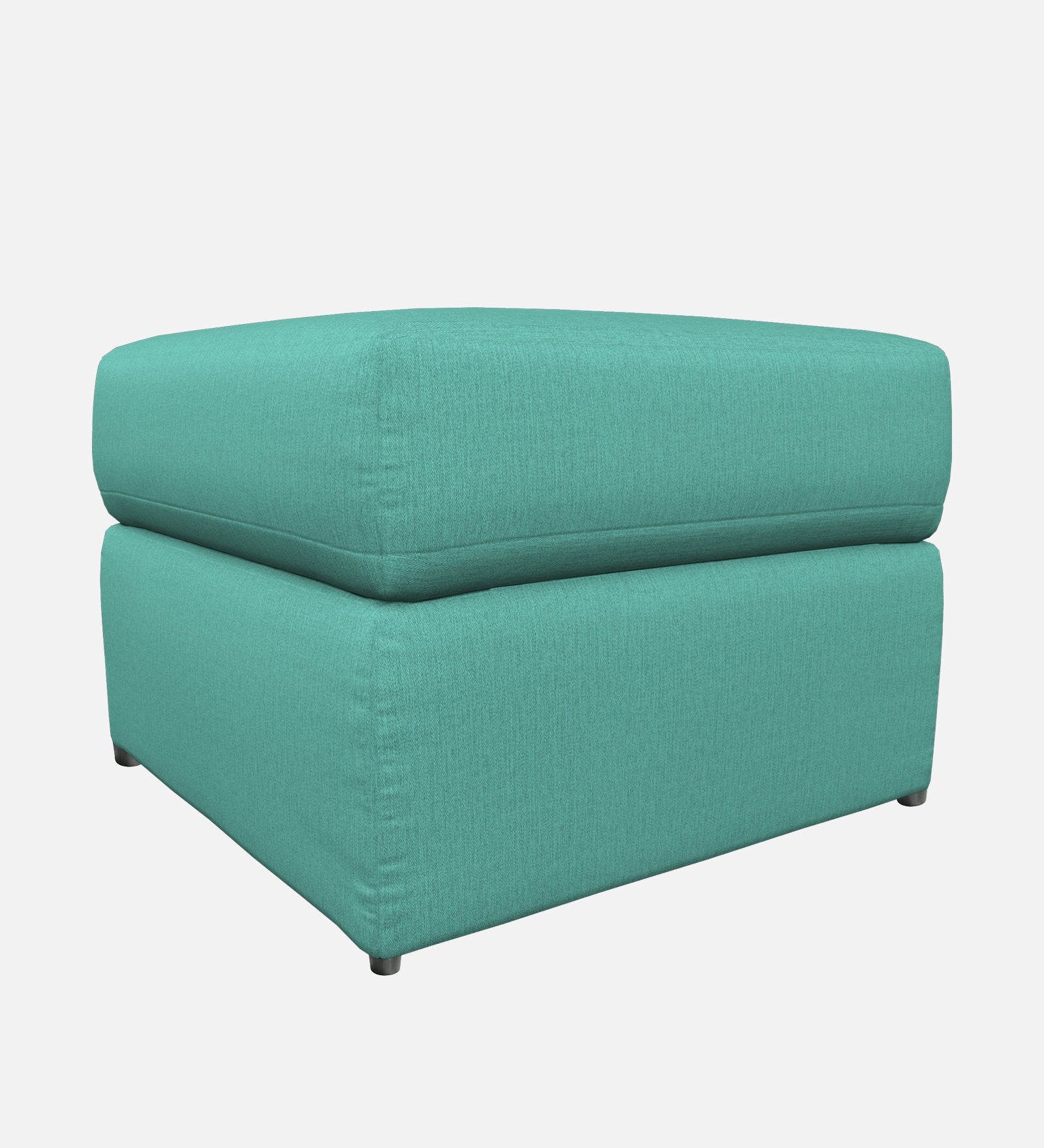 Penny Fabric Storage Ottoman In Aqua Blue Colour