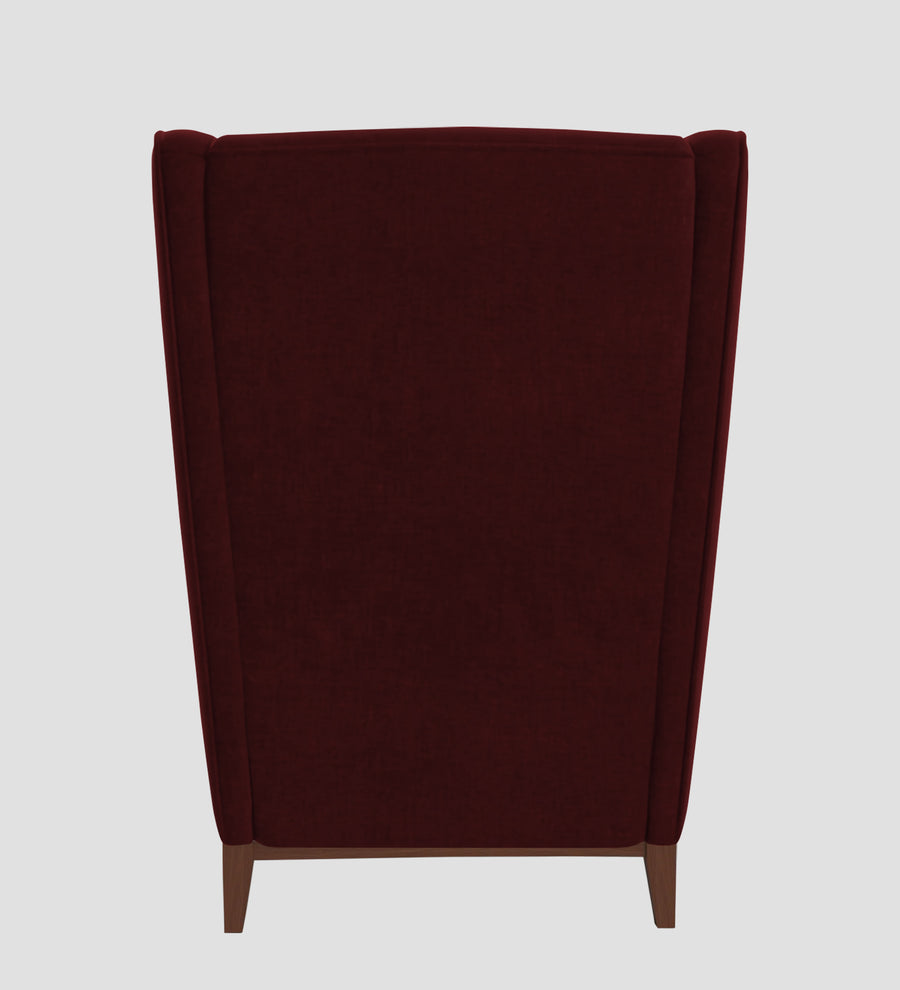 Suri Velvet Wing Chair In Blood Maroon Colour - Febonic Living