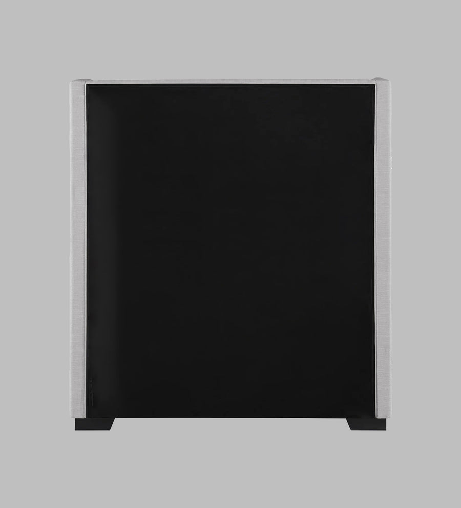 Kirby Fabric Upholstered Single Size Bed In Lit Grey Colour - Febonic Living