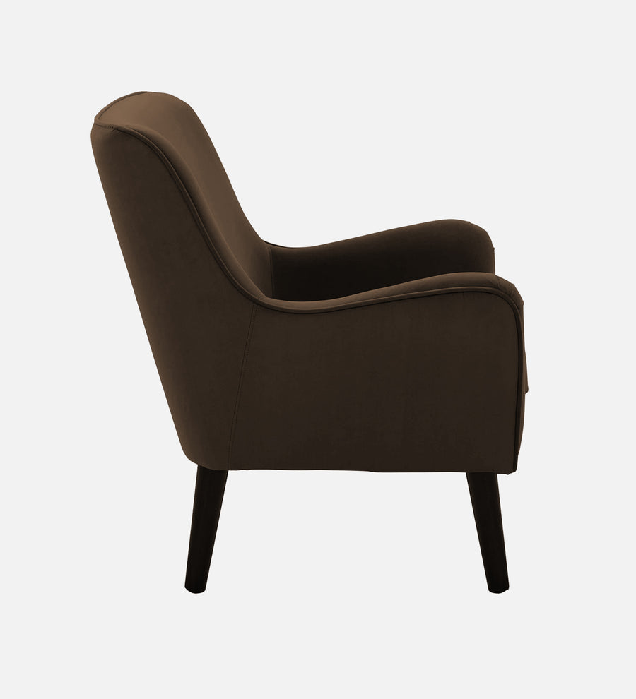 Ame Velvet Arm Chair In Cholocate Brown Colour - Febonic Living