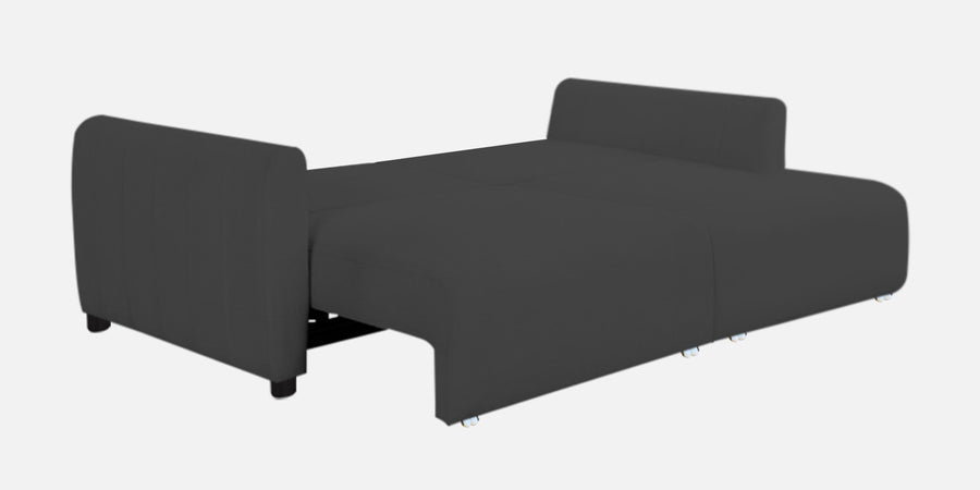Vima Fabric 3 Seater Pull Out Sofa Cum Bed In Charcoal Grey Colour - Febonic Living
