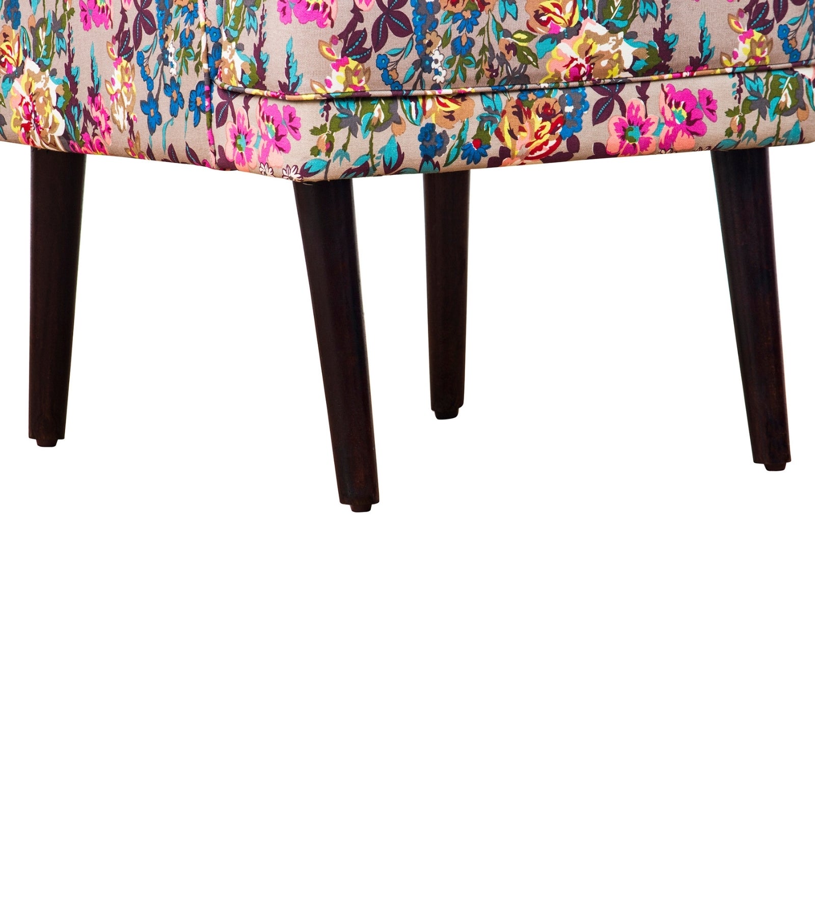 Moly Floral Print Fabric Accent Chair in Multi Colour