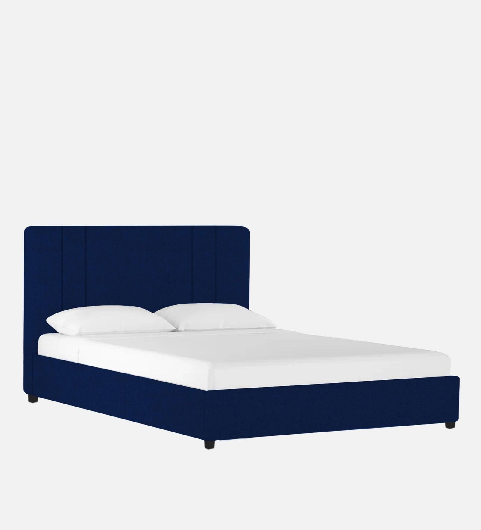 Asyra Fabric King Size Bed in Royal Blue Colour With Storage