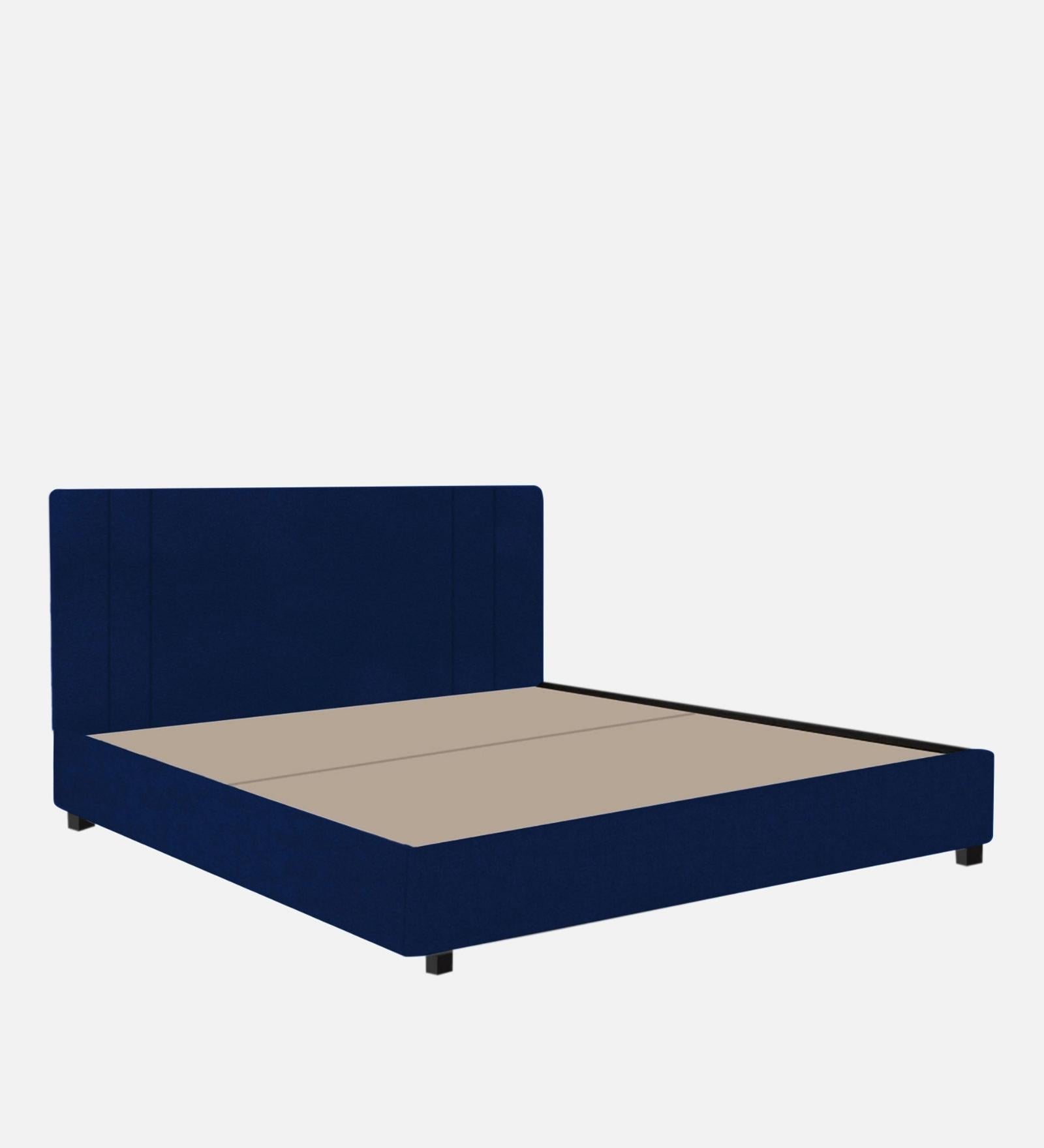 Asyra Fabric King Size Bed in Royal Blue Colour With Storage