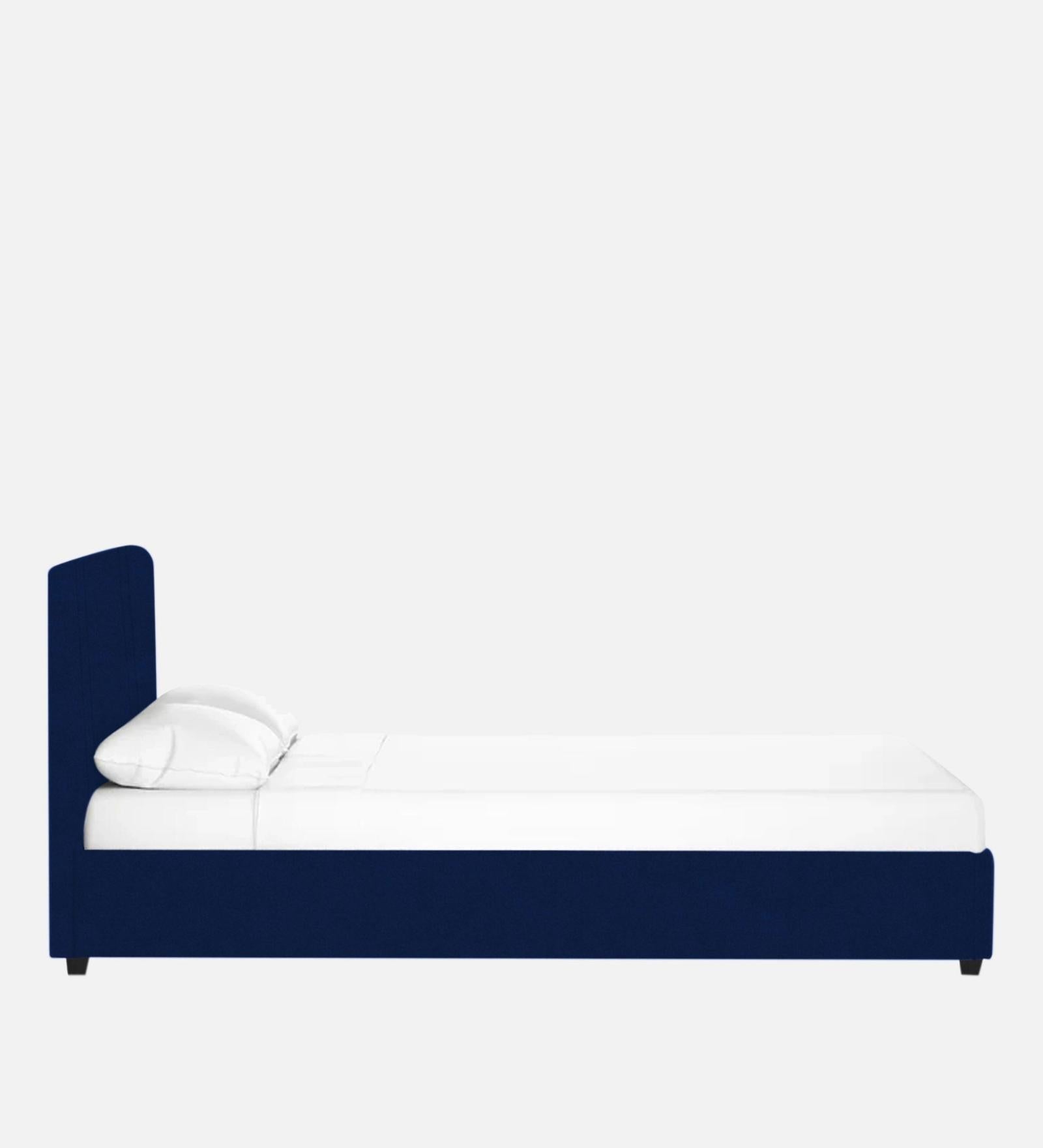 Asyra Fabric King Size Bed in Royal Blue Colour With Storage