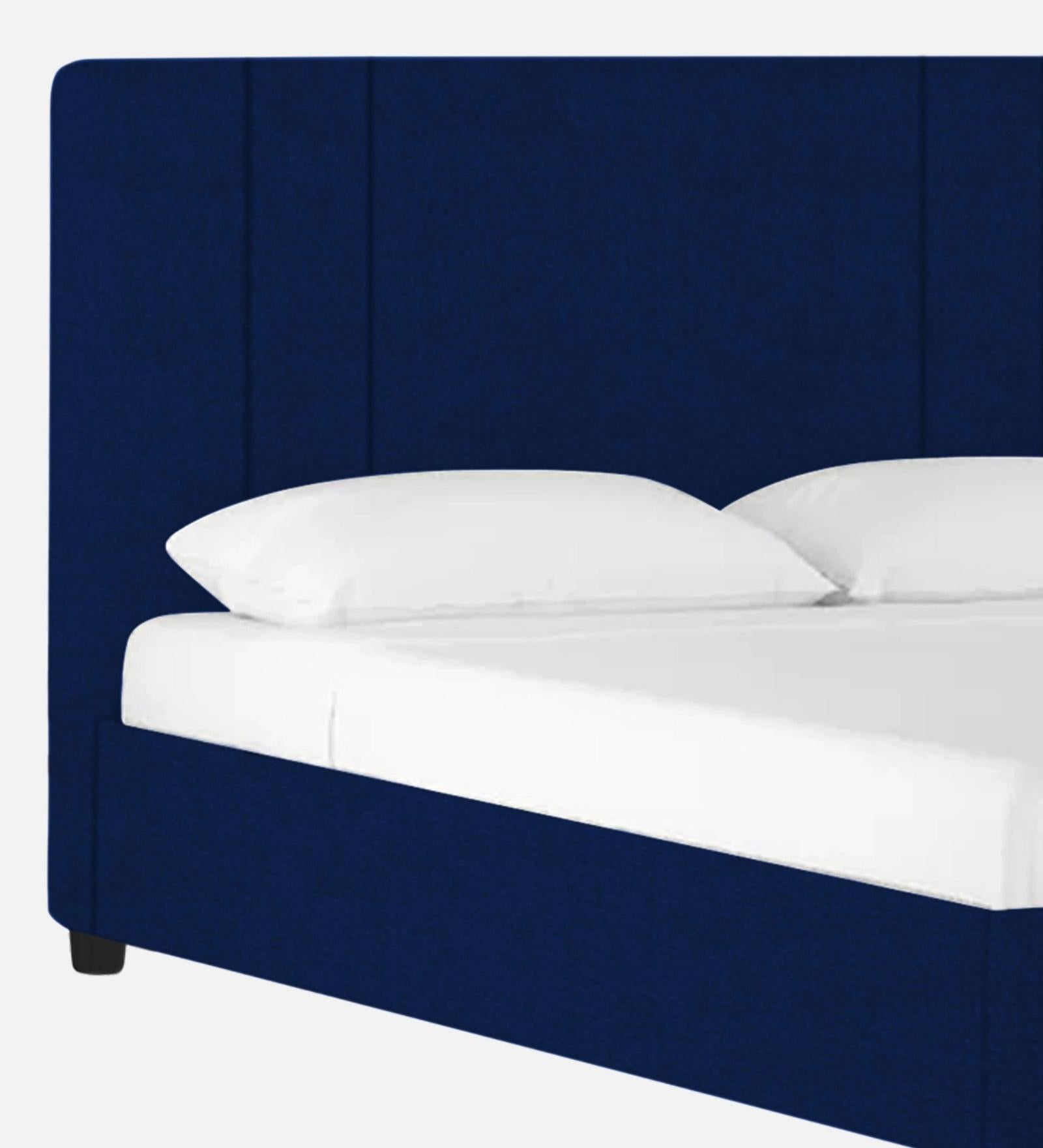 Asyra Fabric King Size Bed in Royal Blue Colour With Storage