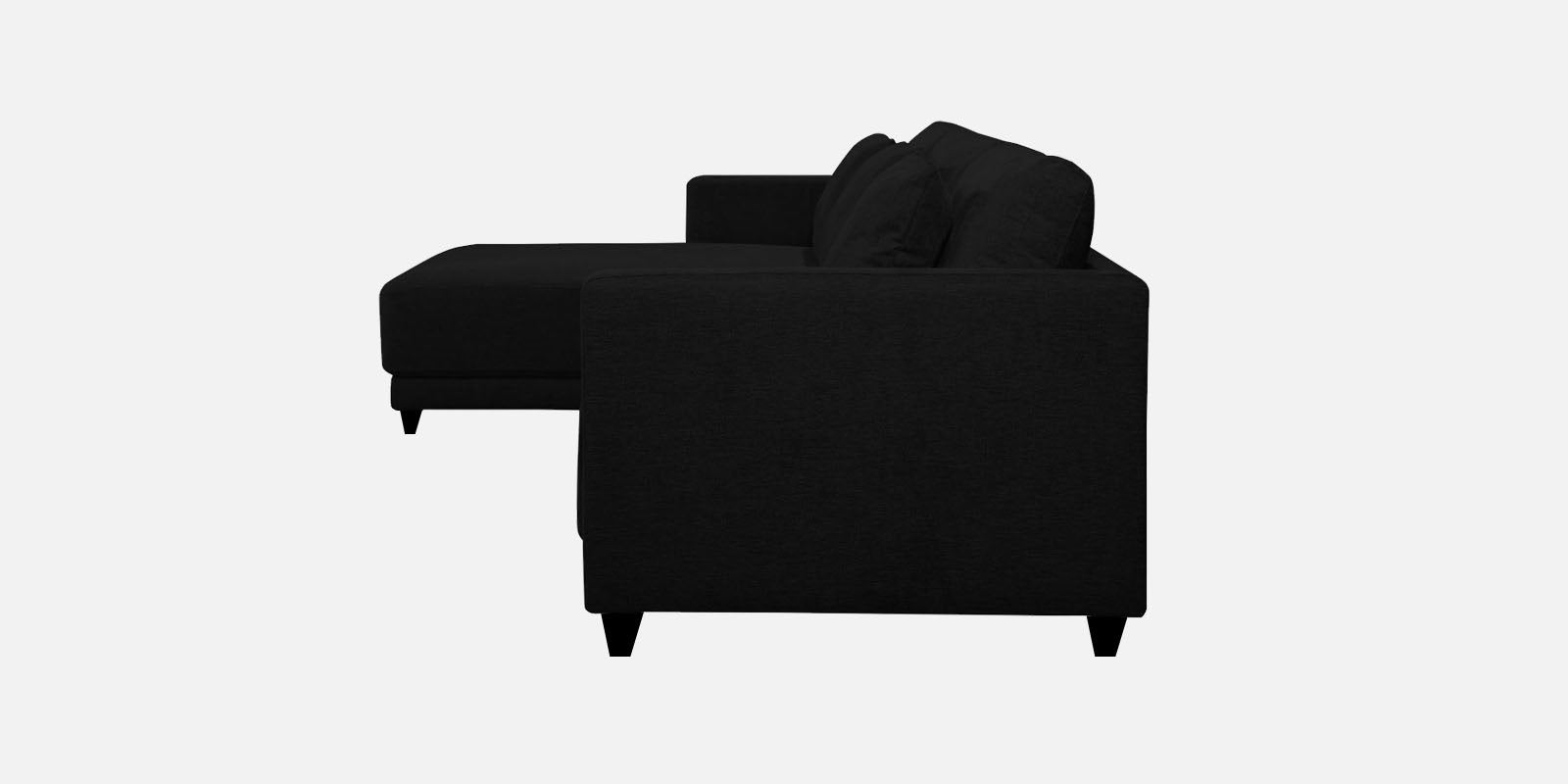 Kera Fabric RHS Sectional Sofa (3+Lounger) In Zed Black Colour