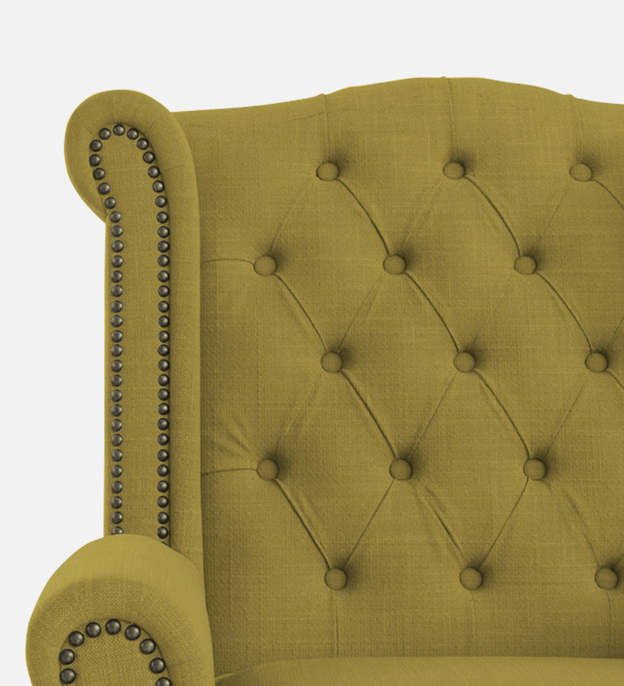 Nory Fabric Wing Chair In Parrot Green Colour - Febonic Living