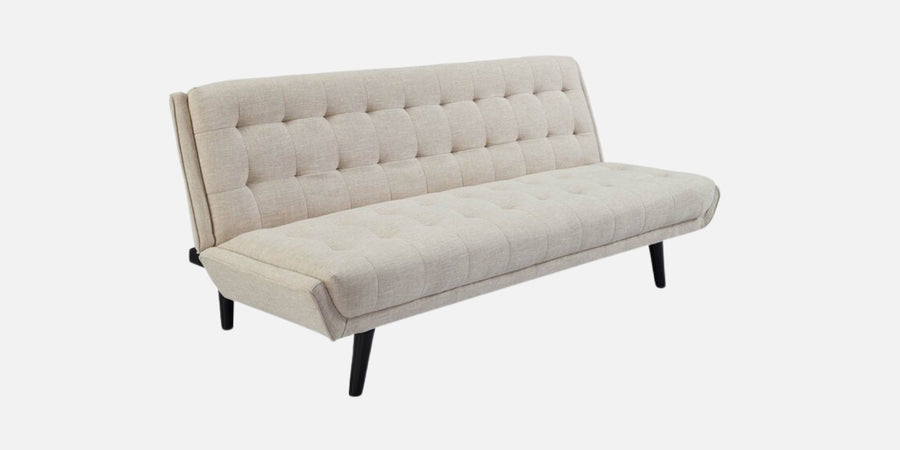 Saso Fabric 3 Seater Convertible Sofa Cum Bed In Ivory Cream Colour - Febonic Living