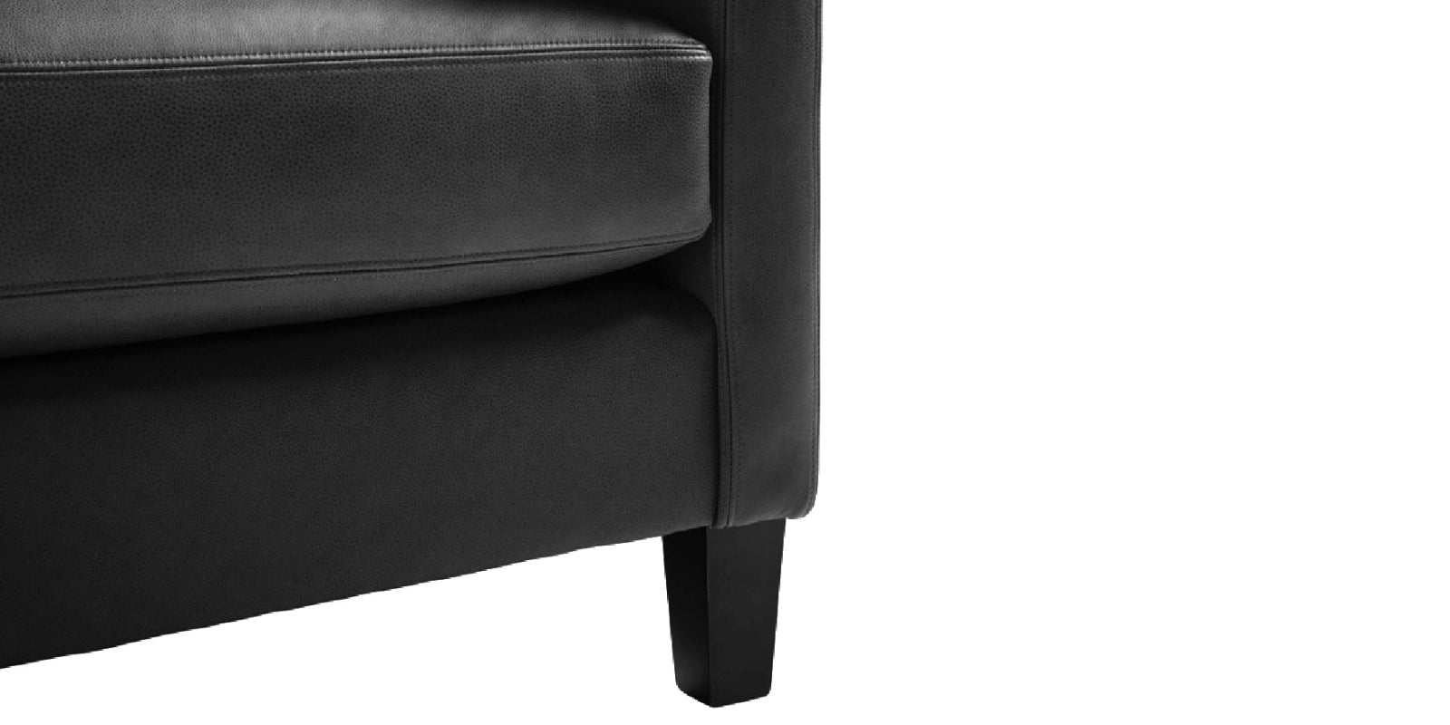 Livi Leatherette 3 Seater Sofa in Lama Black Colour