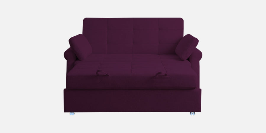 Fornia Fabric 2 Seater Pull Out Sofa Cum Bed In Greek Purple Colour - Febonic Living