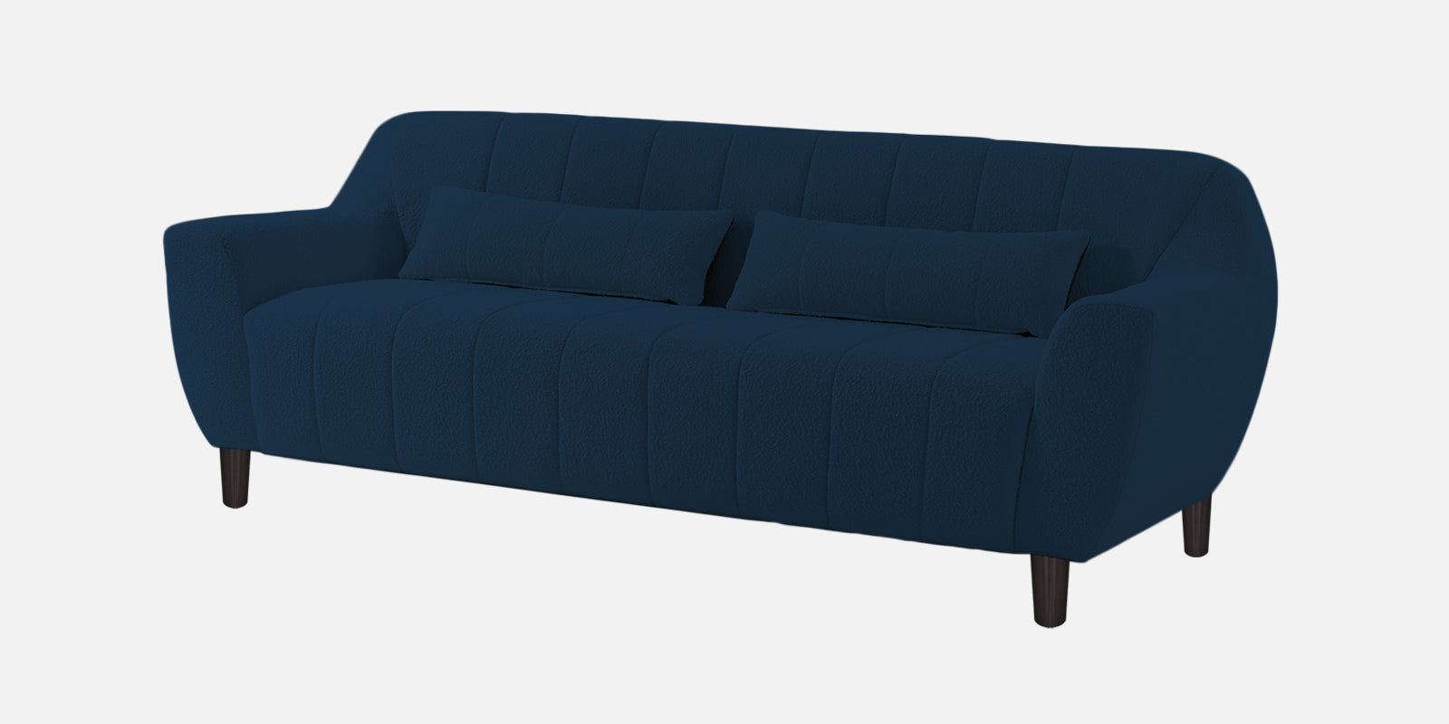 Nesco Fur Fabric 3 Seater Sofa in Danim Blue Colour