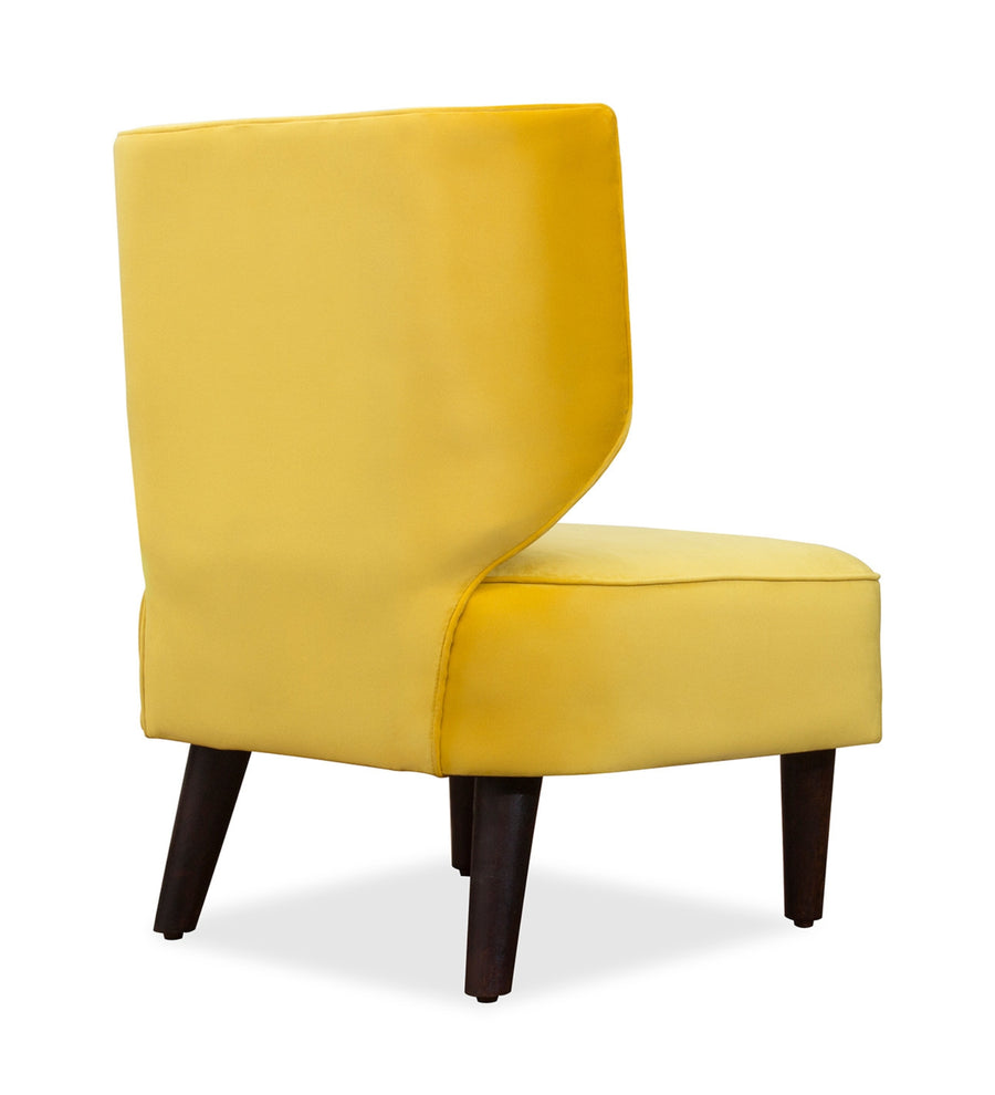 Robby Velvet Slipper Chair In Turmeric Yellow Colour - Febonic Living