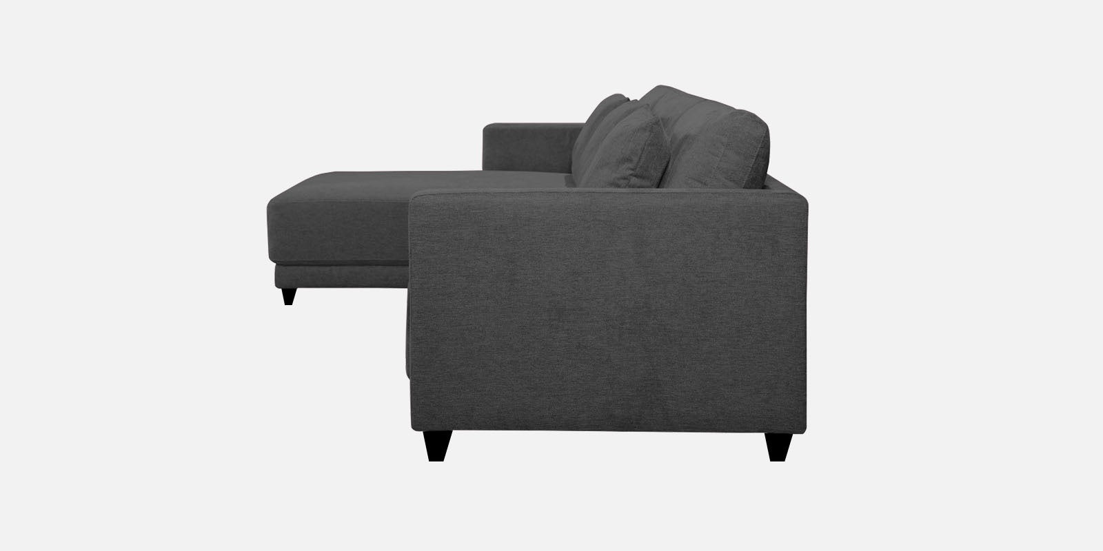 Kera Fabric RHS Sectional Sofa (3+Lounger) In Charcoal Grey Colour