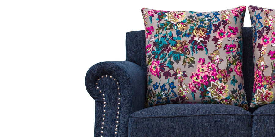 Muba Fabric 2 Seater Sofa In Royal Blue Colour - Febonic Living