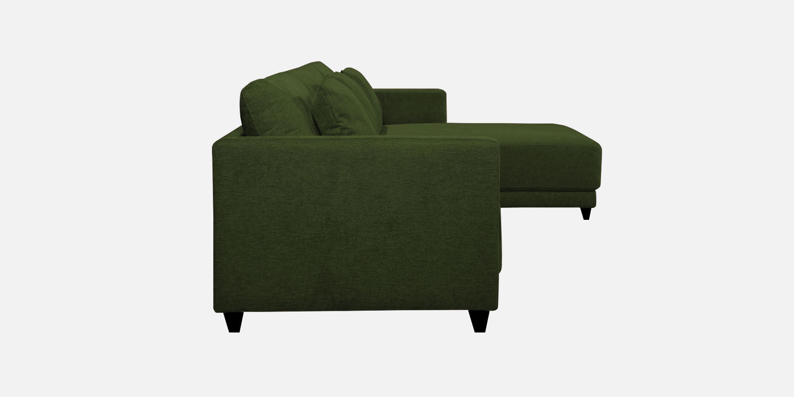 Kera Fabric LHS Sectional Sofa (3+Lounger) In Olive Green Colour
