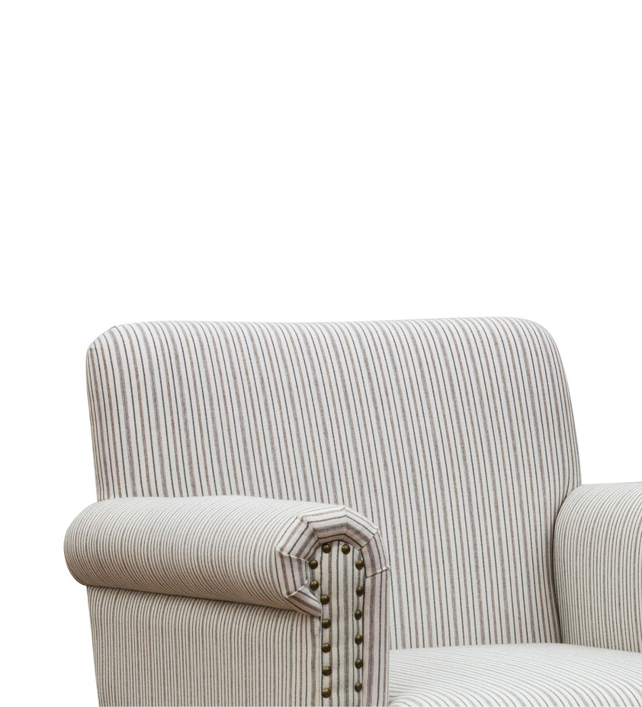 Jensen Printed Fabric Arm Chair In White Colour - Febonic Living